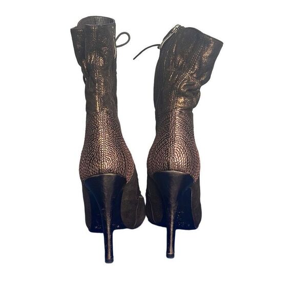 El Dantes Metallic Suede stiletto Boots Booties 6.5 Platforms - Picture 8 of 16